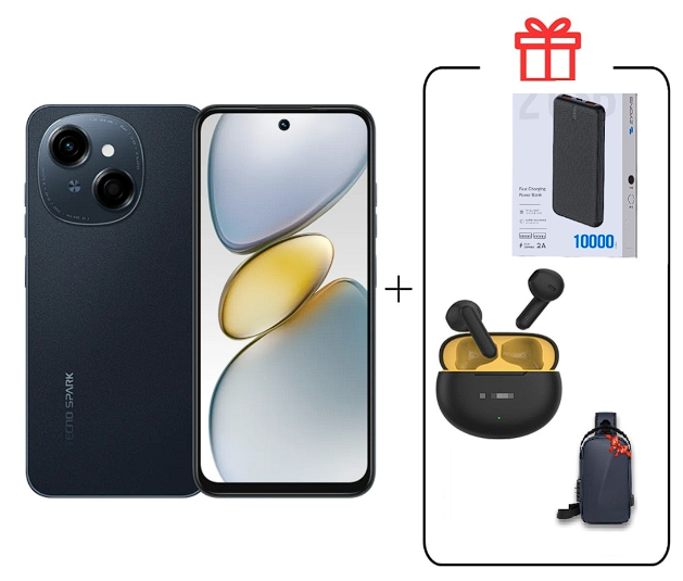 Смартфон Tecno Spark Go 1 4/128Gb Startrail Black+подарок купить,NaN