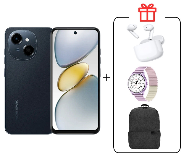 Смартфон Tecno Spark Go 1 4/64Gb Startrail Black+подарок купить,NaN