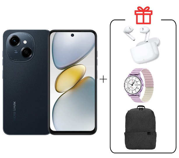 Смартфон Tecno Spark Go 1 4/128Gb Startrail Black+подарок купить,NaN