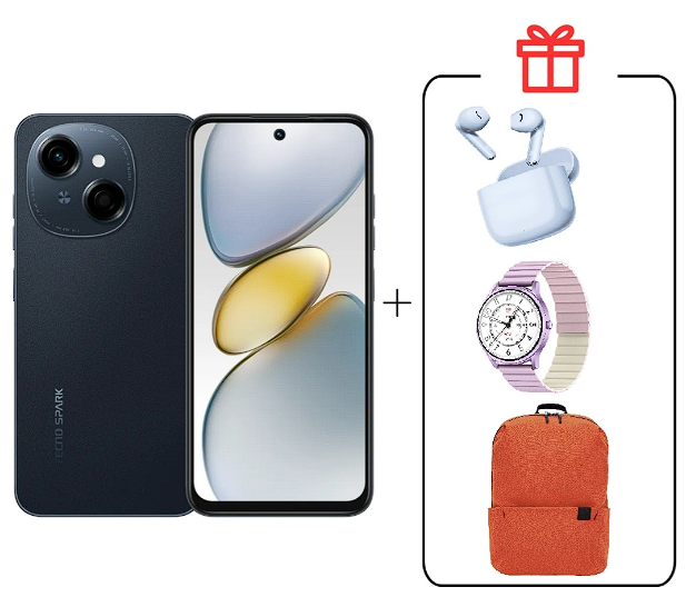 Смартфон Tecno Spark Go 1 4/64Gb Startrail Black+подарок купить,NaN