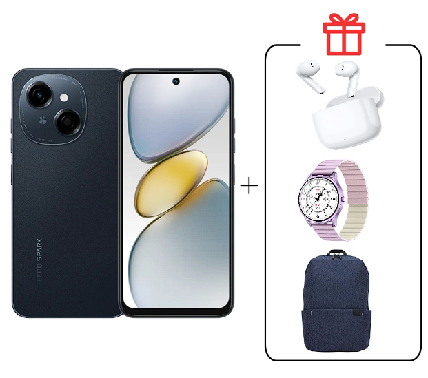 Смартфон Tecno Spark Go 1 4/64Gb Startrail Black+подарок купить,NaN