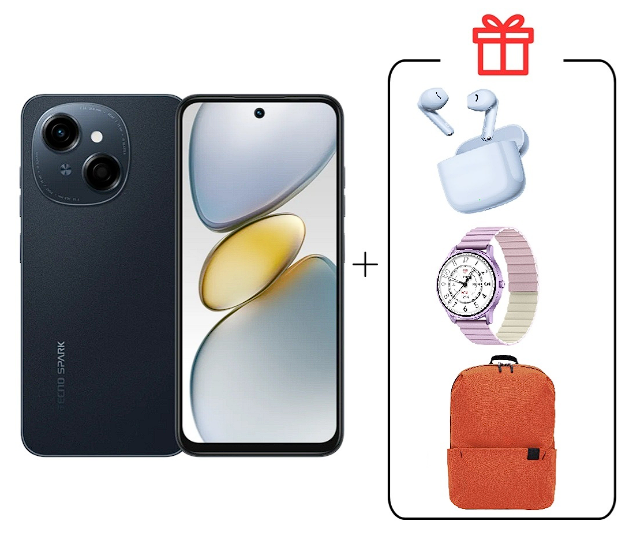 Смартфон Tecno Spark Go 1 4/128Gb Startrail Black+подарок купить,NaN