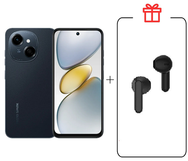 Смартфон Tecno Spark Go 1 4/64Gb Startrail Black+подарок купить,NaN
