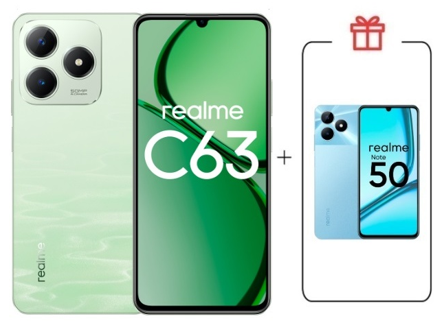 Смартфон Realme C63 8/256Gb 4G Jade Green + подарок купить,NaN