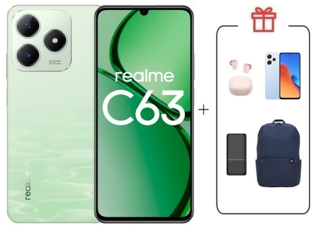 Смартфон Realme C63 8/256Gb 4G Jade Green + подарок купить,NaN