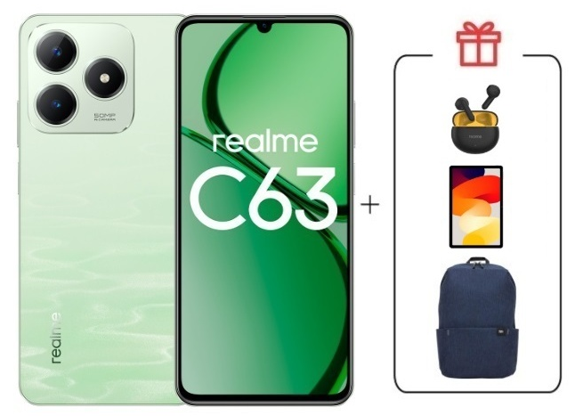 Смартфон Realme C63 8/256Gb 4G Jade Green + подарок купить,NaN