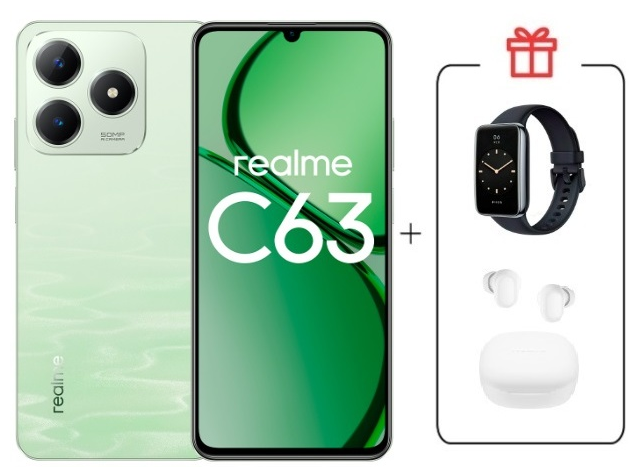 Смартфон Realme C63 8/256Gb 4G Jade Green + подарок купить,NaN