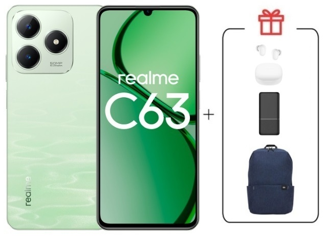 Смартфон Realme C63 8/256Gb 4G Jade Green + подарок купить,NaN