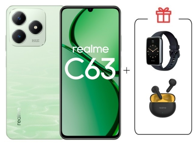 Смартфон Realme C63 8/256Gb 4G Jade Green + подарок купить,NaN