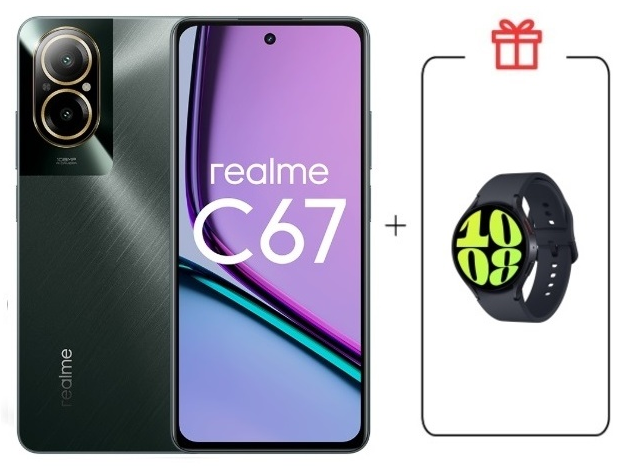 Смартфон Realme C67 4G 6/128Gb Black Rock + подарок купить,NaN