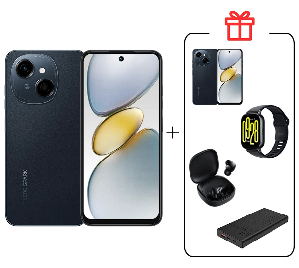 Смартфон Tecno Spark Go 1 4/64Gb Startrail Black+подарок купить,NaN