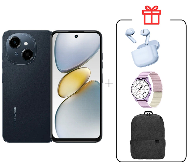 Смартфон Tecno Spark Go 1 4/64Gb Startrail Black+подарок купить,NaN
