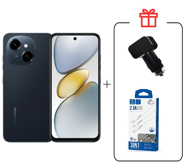 Смартфон Tecno Spark Go 1 4/64Gb Startrail Black+подарок купить,NaN