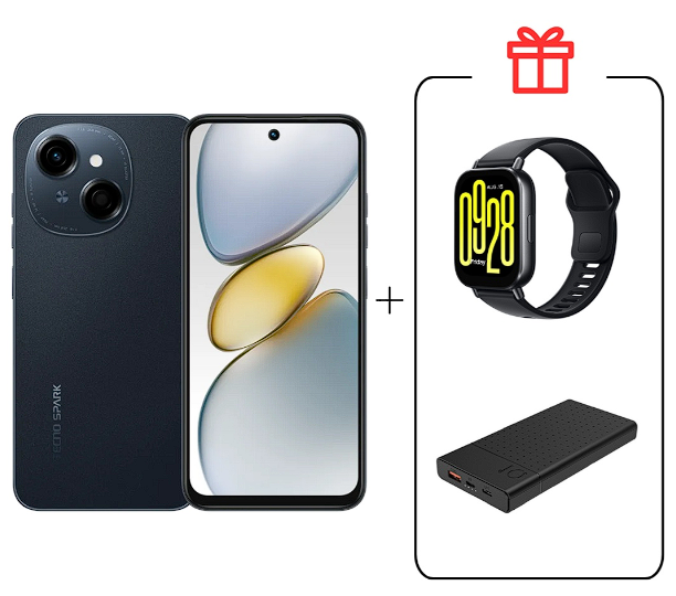 Смартфон Tecno Spark Go 1 4/64Gb Startrail Black+подарок купить,NaN