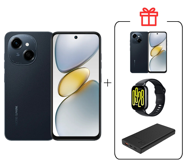 Смартфон Tecno Spark Go 1 4/64Gb Startrail Black+подарок купить,NaN