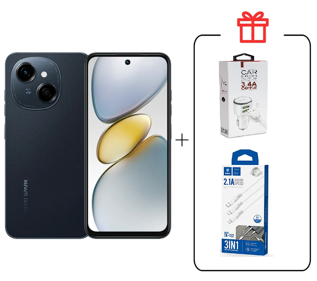 Смартфон Tecno Spark Go 1 4/64Gb Startrail Black+подарок купить,NaN