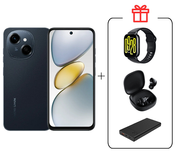 Смартфон Tecno Spark Go 1 4/64Gb Startrail Black+подарок купить,NaN