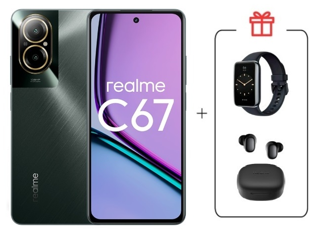 Смартфон Realme C67 4G 6/128Gb Black Rock + подарок купить,NaN