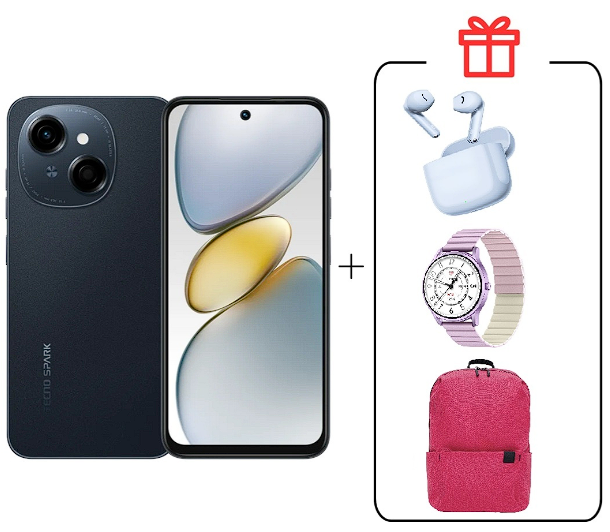 Смартфон Tecno Spark Go 1 4/64Gb Startrail Black+подарок купить,NaN