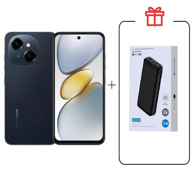 Смартфон Tecno Spark Go 1 4/64Gb Startrail Black+подарок купить,NaN