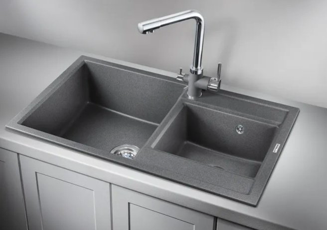 Кухонная мойка GRANULA 8201 ГРАФИТ врезная 82х50х20 см, кварцевый песок купить,NaN