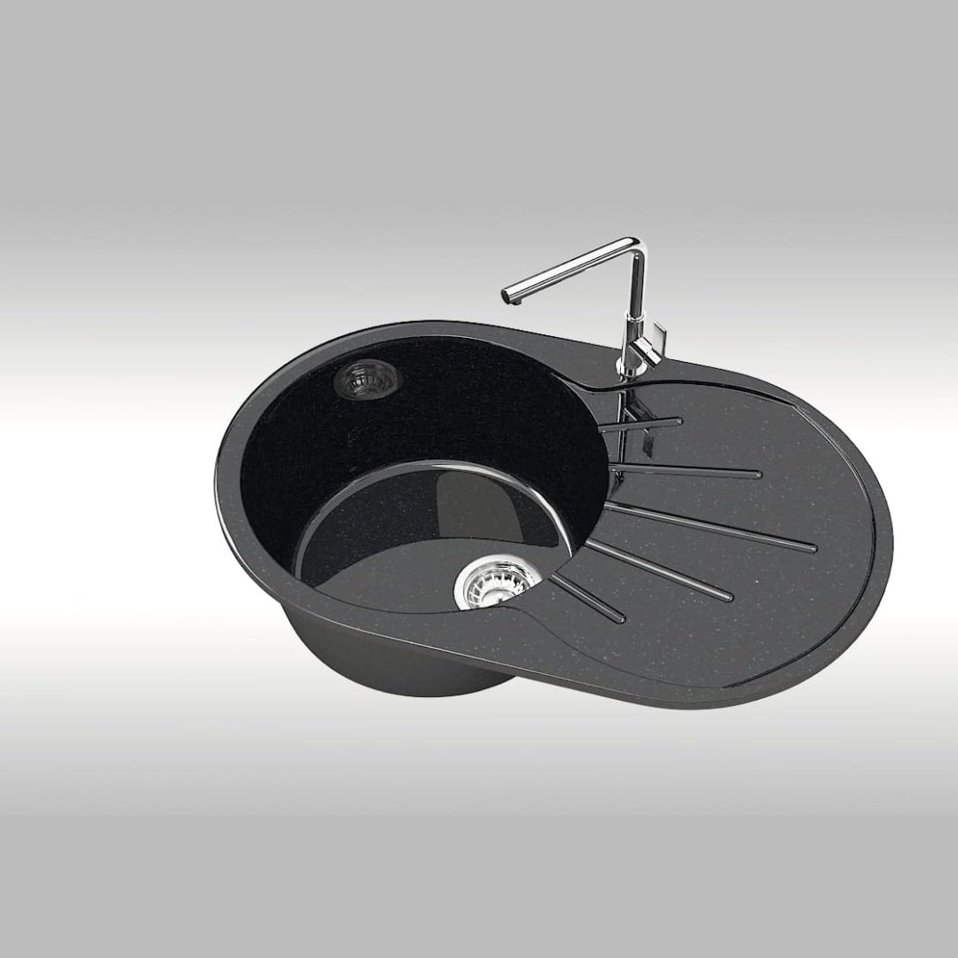 Кухонная мойка Marrbaxx L110G32 накладная 73х45х21.5 см, искусственный камень, тон антрацит