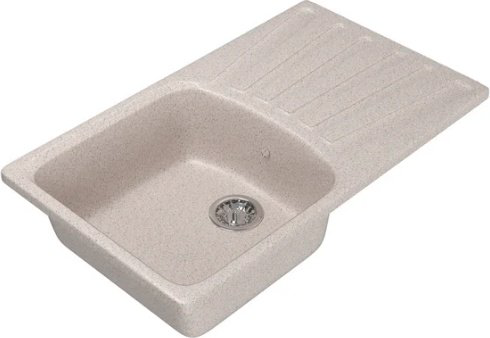 Кухонная мойка Mixline ML-GM-20 врезная 48х83х19 см, искусственный мрамор, тон песочный купить,NaN