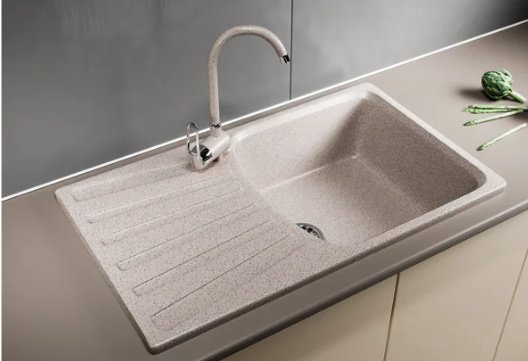 Кухонная мойка Mixline ML-GM-20 врезная 48х83х19 см, искусственный мрамор, тон песочный купить,NaN