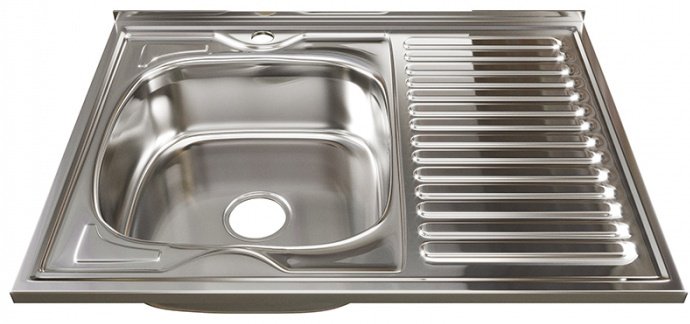 Кухонная мойка Mixline накладная 527971 60х80 серебристый
