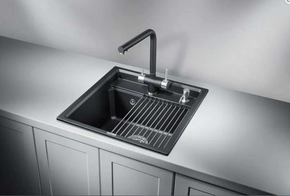 Кухонная мойка GRANULA врезная KS-5002, черный купить,NaN