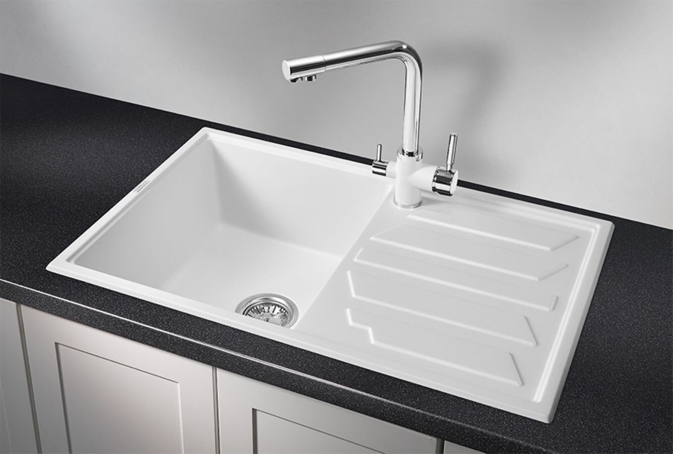 Кухонная мойка GRANULA 8002 врезная 80х50х20 см, кварцевый песок