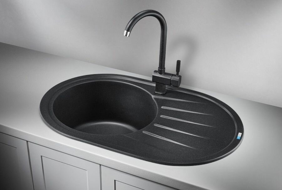 Кухонная мойка GRANULA 7601 врезная 76х50х20.5 см, кварцевый песок