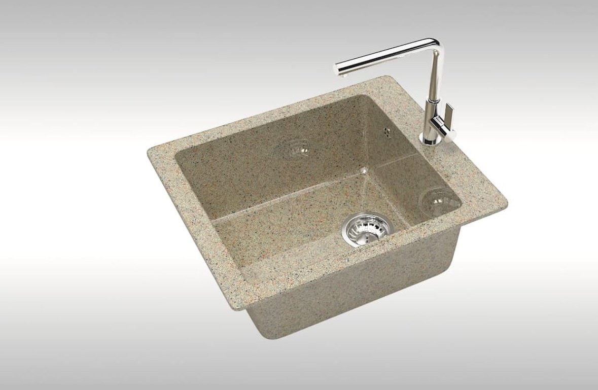 Кухонная мойка Marrbaxx L8/G34 врезная 42х50х19 см, искусственный мрамор, тон песочный купить,NaN