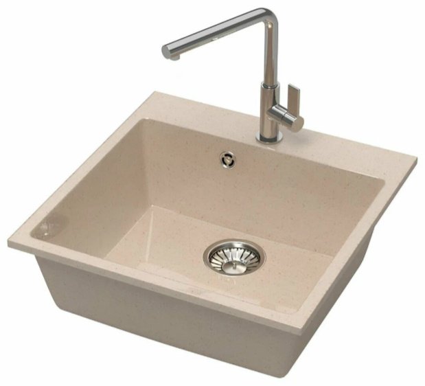 Кухонная мойка Marrbaxx L042G034 накладная 50х50х17.5 см, искусственный камень, тон песочный