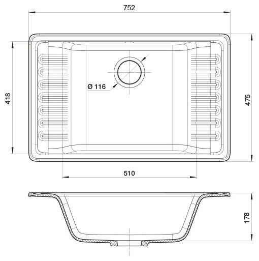 Кухонная мойка GranFest Quarz GF-ZW-71 бежевый