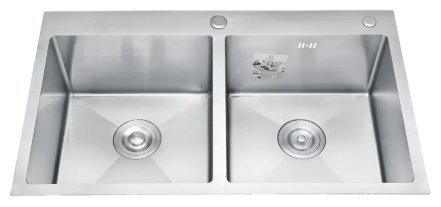 Кухонная мойка Diadonna DS7850T врезная 78х50х20 см, нержавеющая сталь, тон серебристый