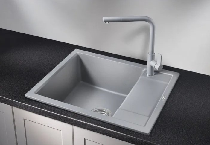 Кухонная мойка GRANULA 6002, АЛЮМИНИУМ врезная 60х50х20 см, кварцевый песок купить,245600
