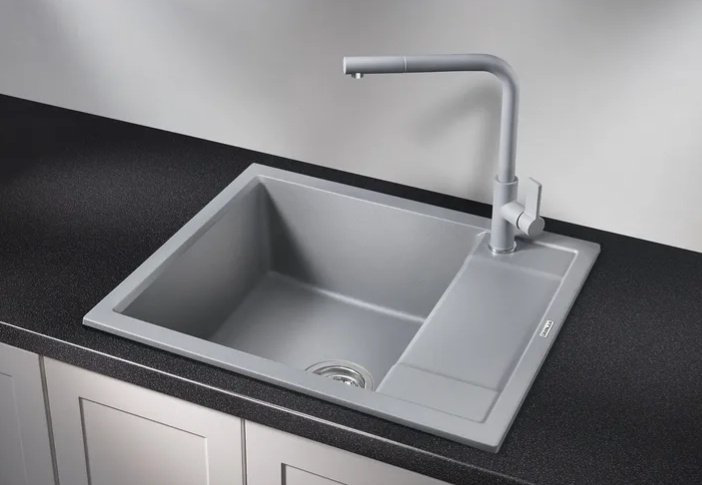 Кухонная мойка GRANULA 6002, АЛЮМИНИУМ врезная 60х50х20 см, кварцевый песок купить,245600