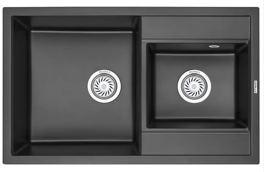 Кухонная мойка GRANULA 8201 ТУРМАЛИН врезная 82х50х20 см, кварцевый песок купить,NaN