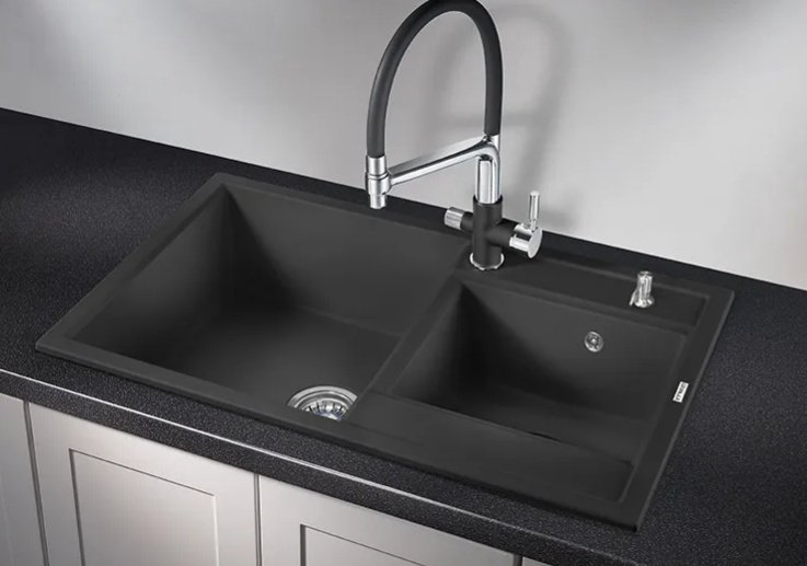 Кухонная мойка GRANULA 8201 ТУРМАЛИН врезная 82х50х20 см, кварцевый песок купить,NaN