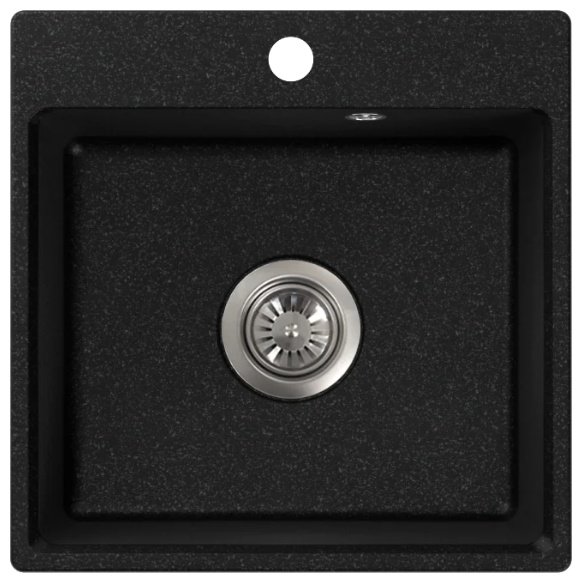 Кухонная мойка Nova 4640145612803 врезная 44х44х16 см, кварцевый песок, тон черный