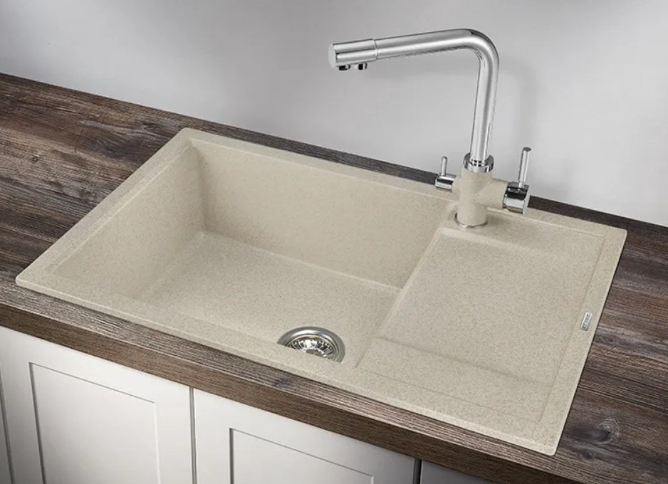 Кухонная мойка GRANULA 7805 ПИРИТ врезная 78х50х20 см, кварцевый песок купить,276300