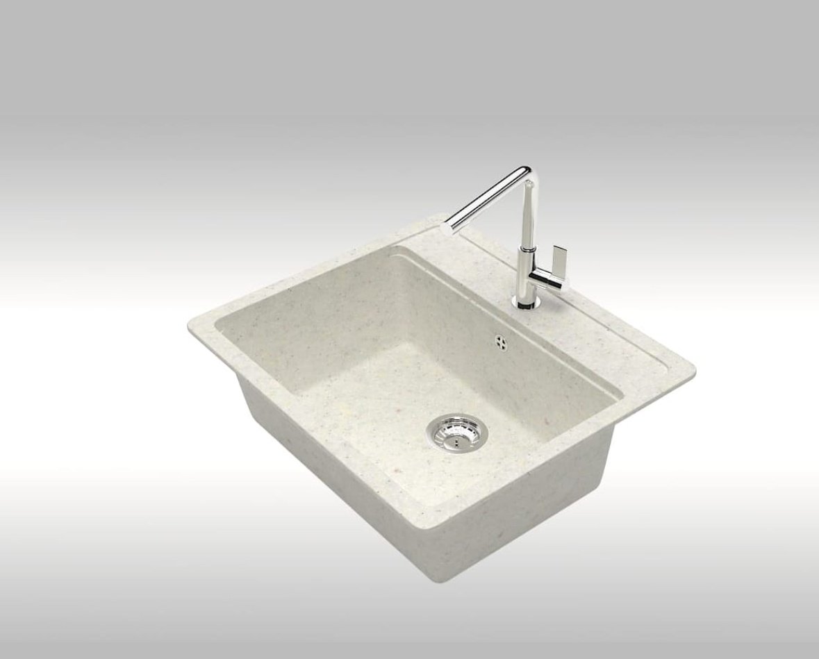 Кухонная мойка Marrbaxx 9/Q7 врезная 50х57х20 см, искусственный камень, тон хлопок