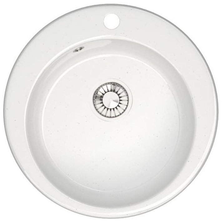 Кухонная мойка GLANZ L30G31 накладная 47.5х47.5х18 см, искусственный камень, тон белый купить,NaN
