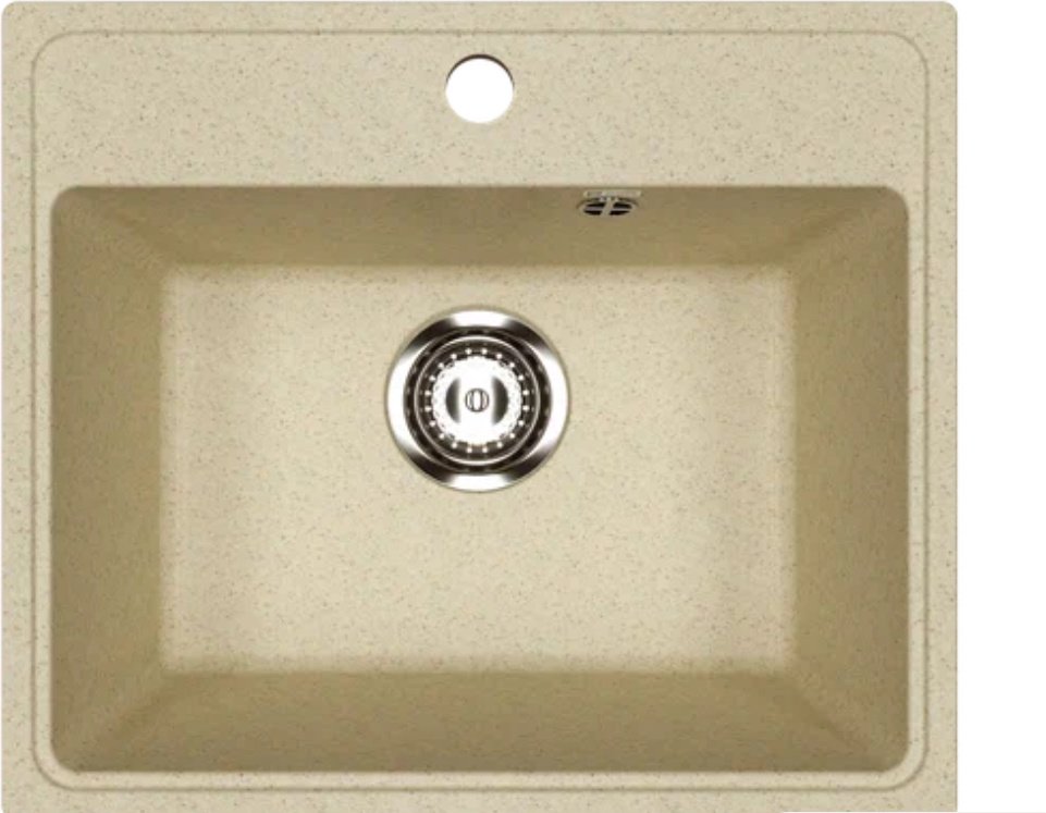Кухонная мойка Practik PR-M 490-002 врезная 49х42х19 см, натуральный камень, тон слоновая кость