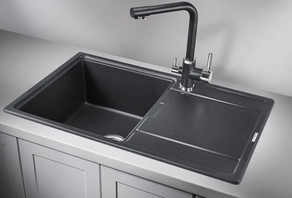 Кухонная мойка GRANULA 7804, ЧЁРНЫЙ врезная 78х50х20 см, кварцевый песок купить,279800