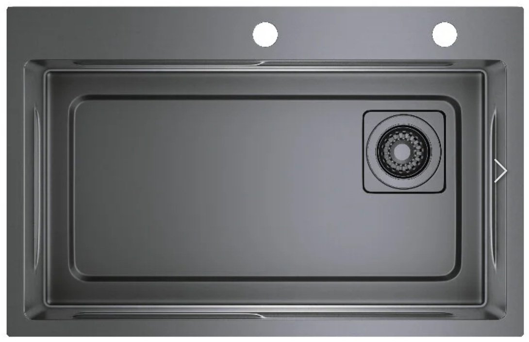 Кухонная мойка Raglo R702.7246.09 врезная 46х72х21 см, нержавеющая сталь, тон графитовый