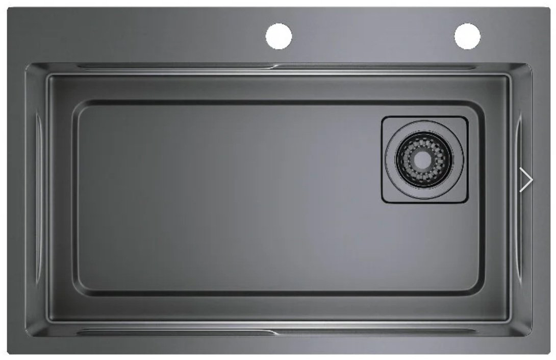 Кухонная мойка Raglo R702.7246.09 врезная 46х72х21 см, нержавеющая сталь, тон графитовый купить,NaN