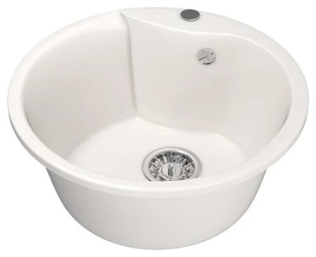 Кухонная мойка Mixline ML-GM-12 врезная 48х48х21 см, искусственный мрамор, тон белый