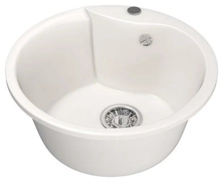 Кухонная мойка Mixline ML-GM-12 врезная 48х48х21 см, искусственный мрамор, тон белый купить,NaN